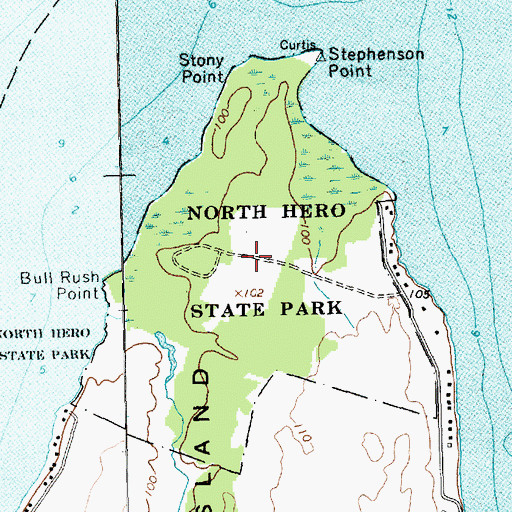 Topographic Map of North Hero State Park, VT