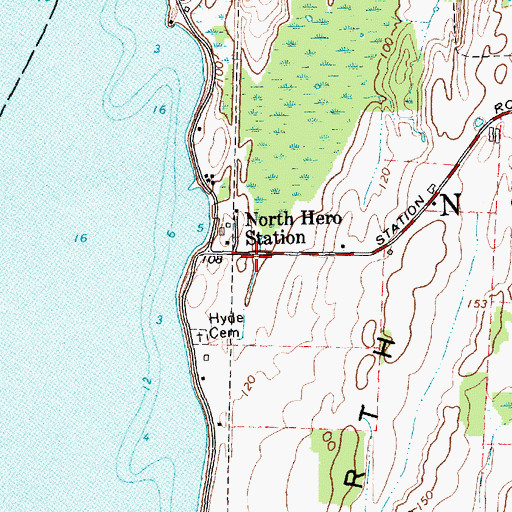 Topographic Map of North Hero Station, VT