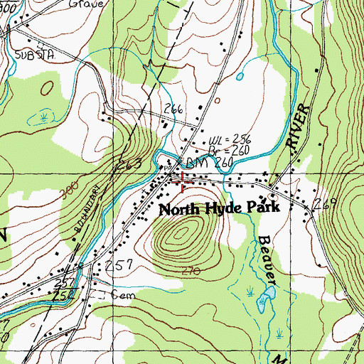 Topographic Map of North Hyde Park, VT