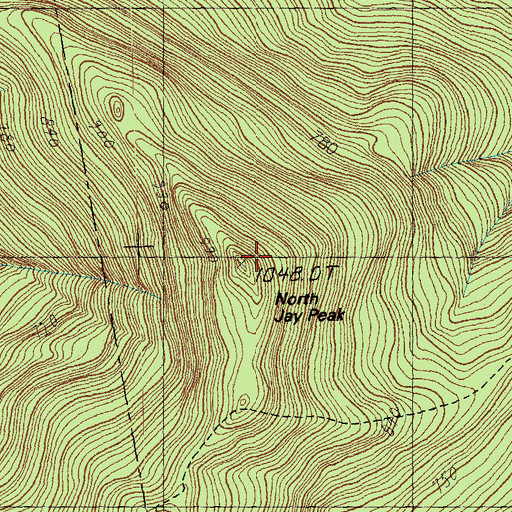 Topographic Map of North Jay Peak, VT