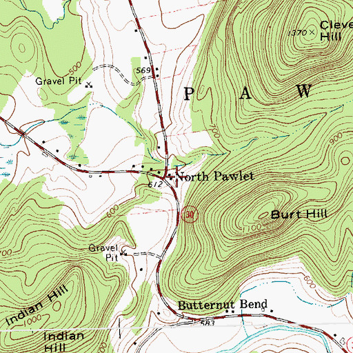 Topographic Map of North Pawlet, VT