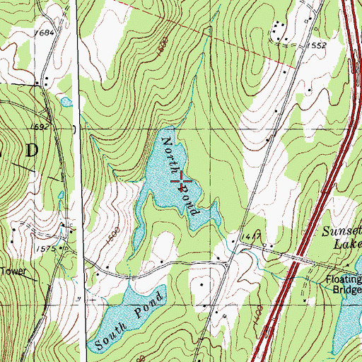 Topographic Map of North Pond, VT