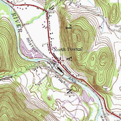 Topographic Map of North Pownal, VT