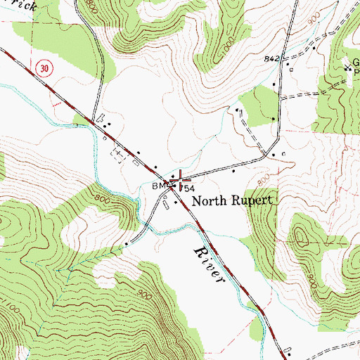 Topographic Map of North Rupert, VT