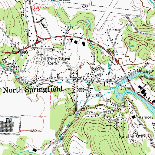 Topographic Map of North Springfield, VT