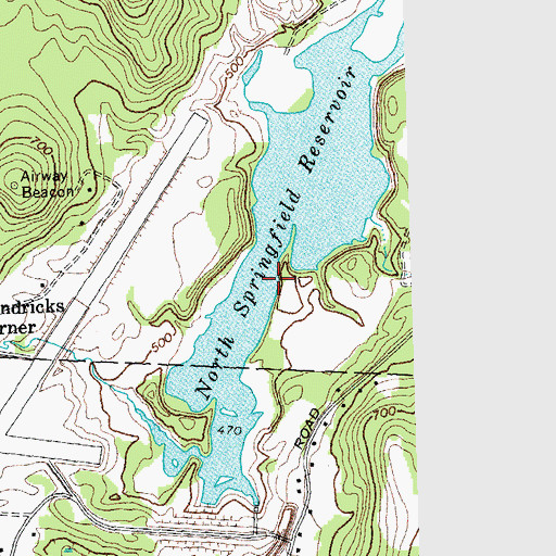 Topographic Map of North Springfield Reservoir, VT