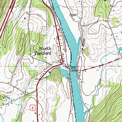 Topographic Map of North Thetford, VT