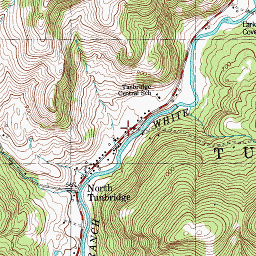 Topographic Map of North Tunbridge, VT