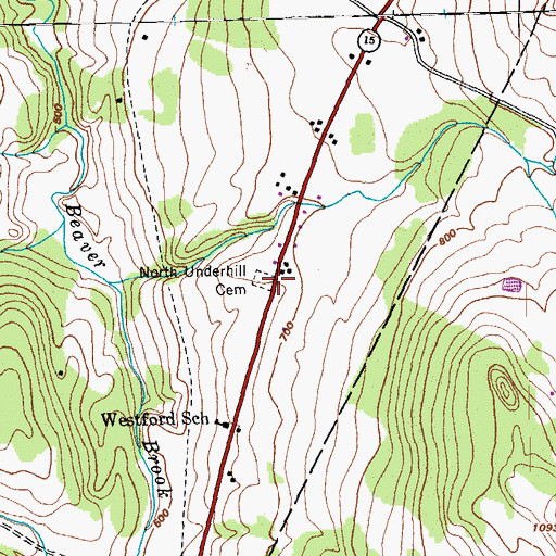 Topographic Map of North Underhill Cemetery, VT