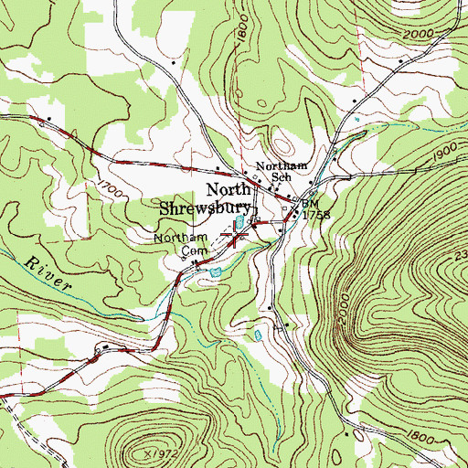 Topographic Map of Northam Cemetery, VT