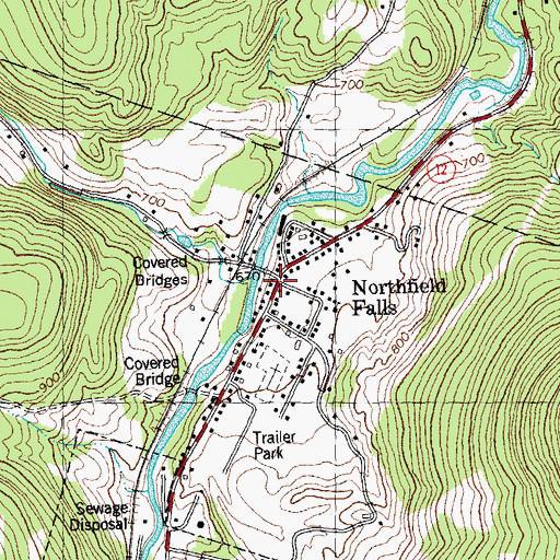 Topographic Map of Northfield Falls, VT