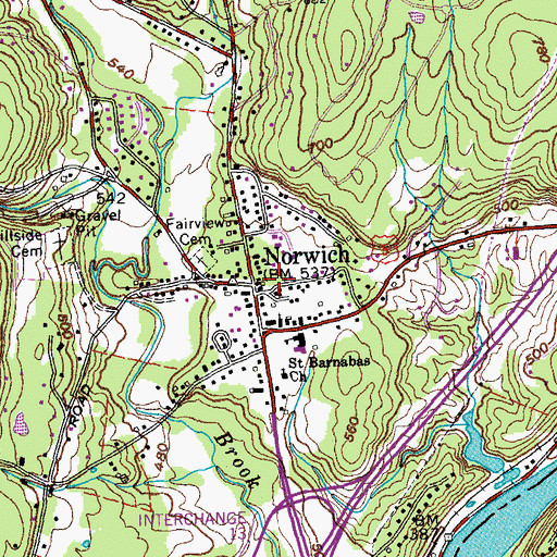 Topographic Map of Norwich, VT