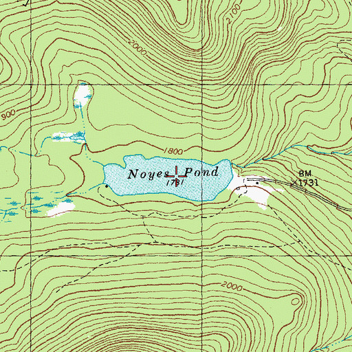 Topographic Map of Noyes Pond, VT