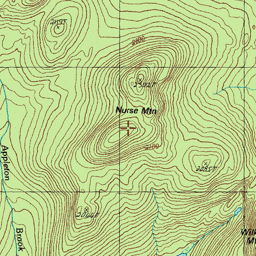 Topographic Map of Nurse Mountain, VT