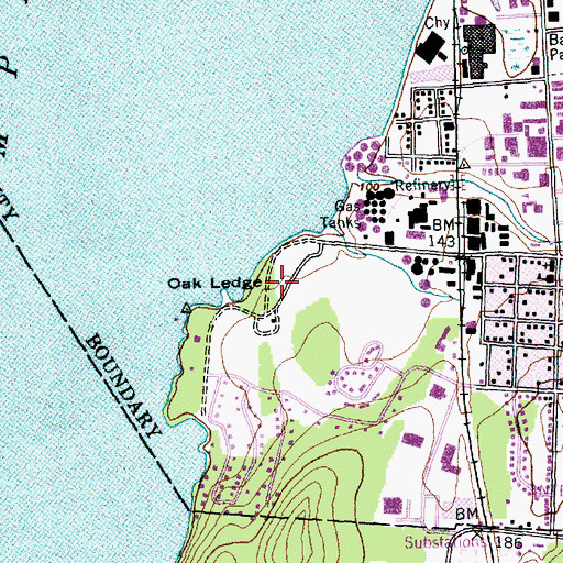 Topographic Map of Oak Ledge, VT