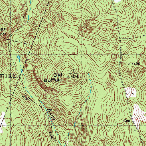Topographic Map of Old Buffalo, VT