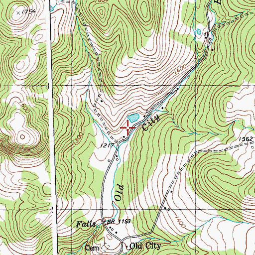 Topographic Map of Old City Falls School, VT