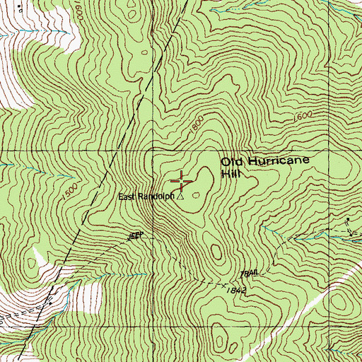 Topographic Map of Old Hurricane Hill, VT