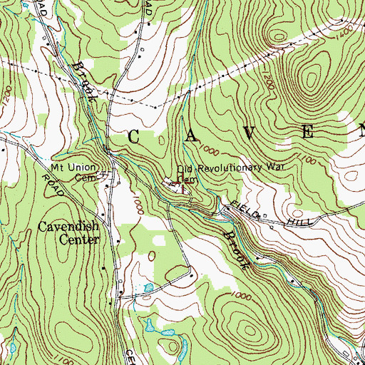 Topographic Map of Old Revolutionary War Cemetery, VT
