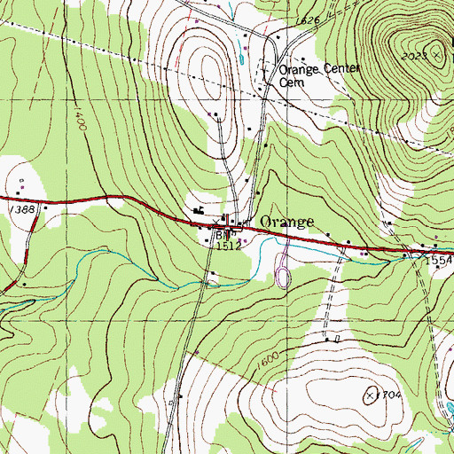 Topographic Map of Orange, VT