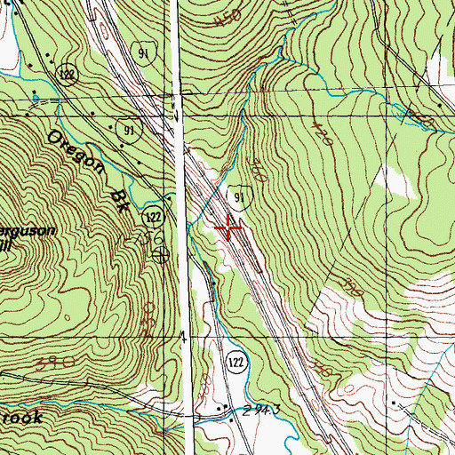 Topographic Map of Oregon Brook, VT