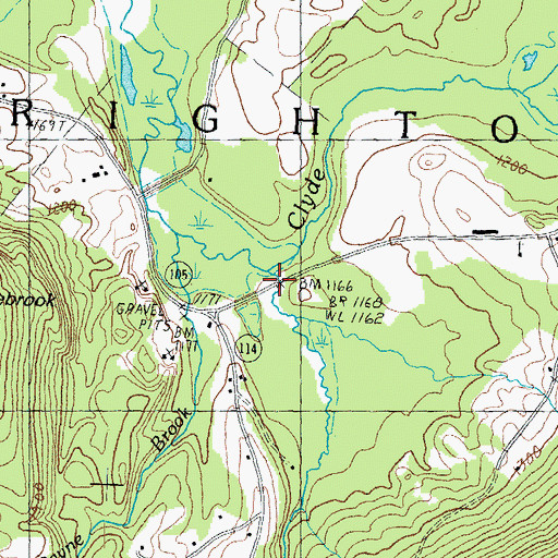 Topographic Map of Oswegatchie Brook, VT