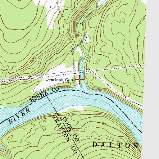 Topographic Map of Overlook Cemetery, VT