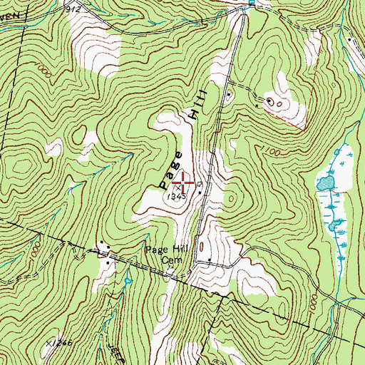 Topographic Map of Page Hill, VT