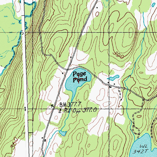 Topographic Map of Page Pond, VT