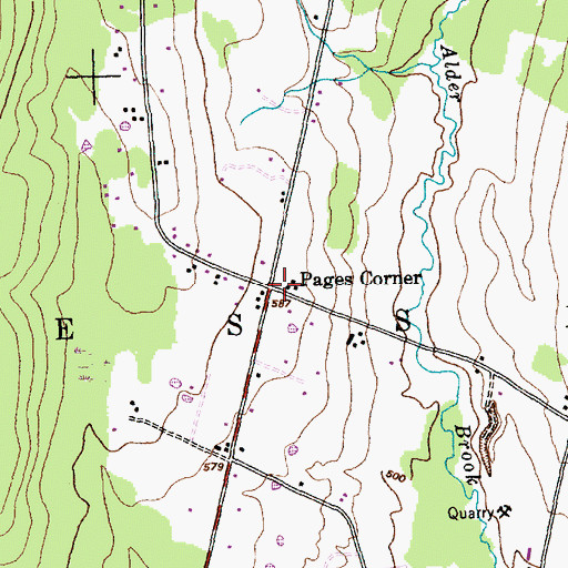 Topographic Map of Pages Corner, VT