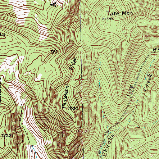 Topographic Map of Panteleoni Ridge, VT