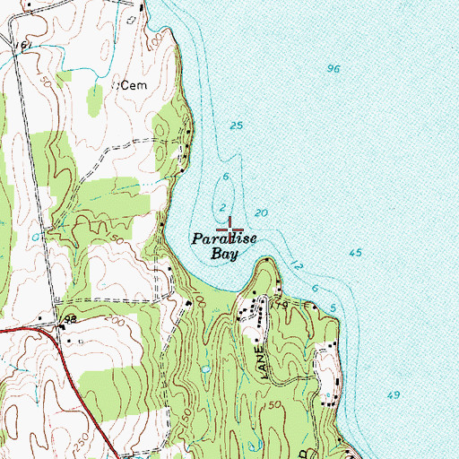 Topographic Map of Paradise Bay, VT