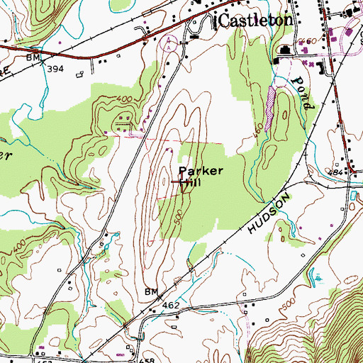 Topographic Map of Parker Hill, VT
