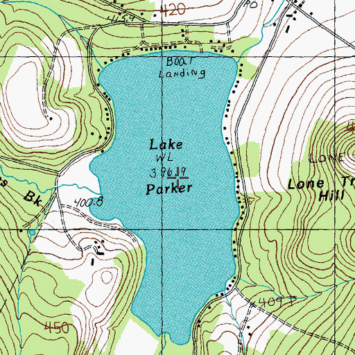 Topographic Map of Lake Parker, VT