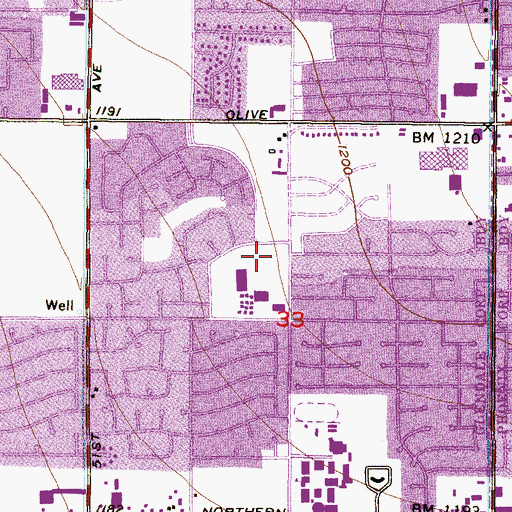 Topographic Map of Horizon Park, AZ