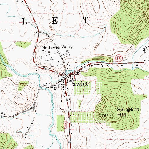 Topographic Map of Pawlet, VT