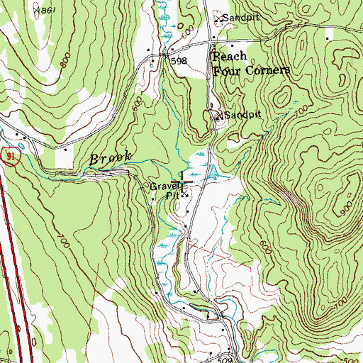 Topographic Map of Peach Brook, VT