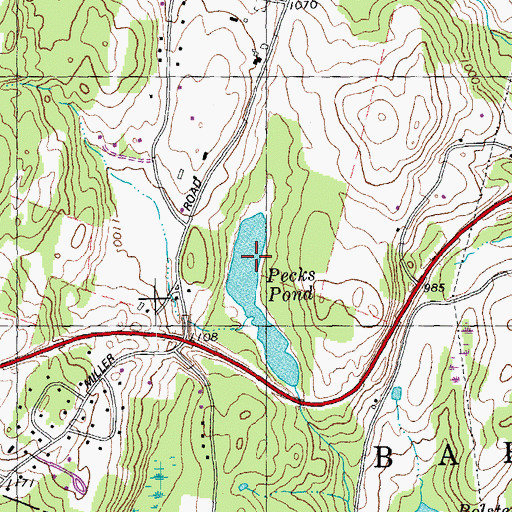 Topographic Map of Pecks Pond, VT