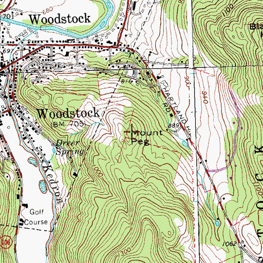 Topographic Map of Mount Peg, VT