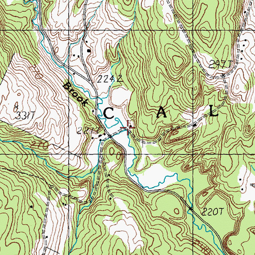 Topographic Map of Pekin School, VT