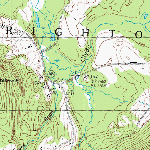 Topographic Map of Pherrins River, VT