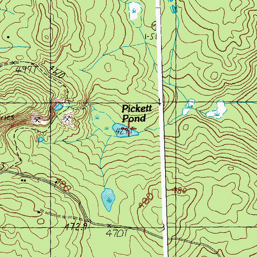 Topographic Map of Pickett Pond, VT