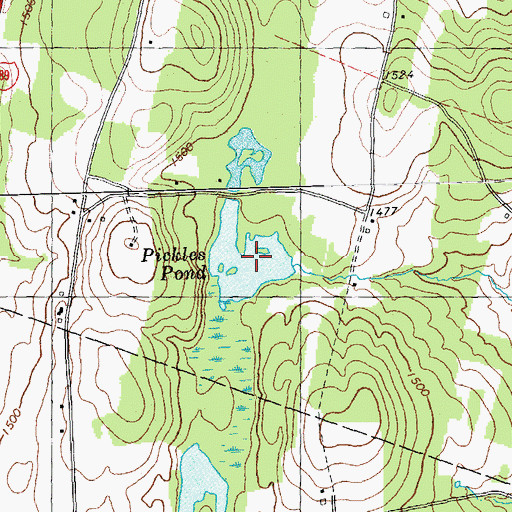 Topographic Map of Pickles Pond, VT