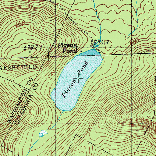 Topographic Map of Pigeon Pond, VT