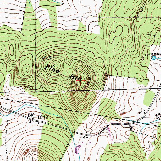 Topographic Map of Pine Hill, VT