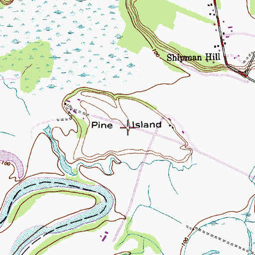 Topographic Map of Pine Island, VT