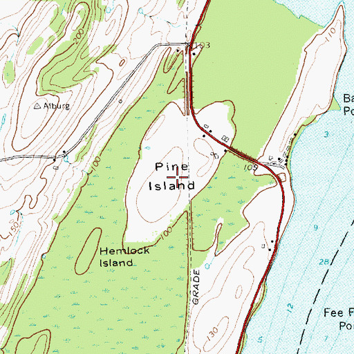 Topographic Map of Pine Island, VT