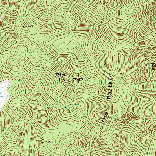 Topographic Map of Pine Top, VT