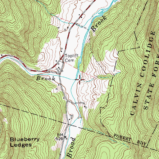 Topographic Map of Pinney Hollow Brook, VT