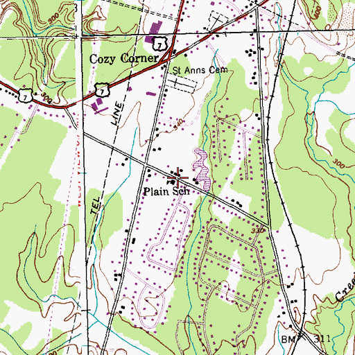 Topographic Map of Plain School, VT